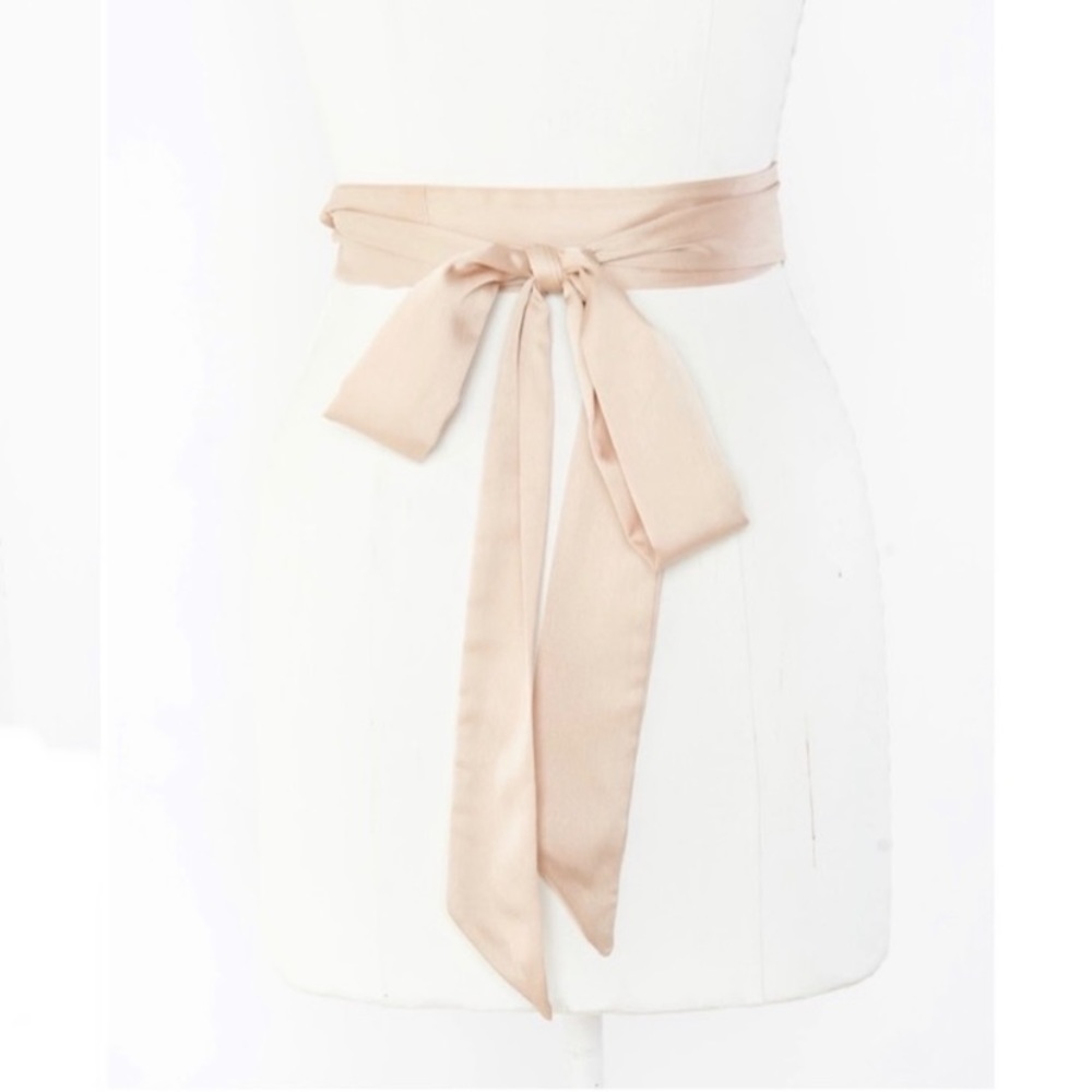 Show Me Your Mumu Bridesmaid Sash Champagne Luxe Satin Long